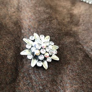 Pin silver with stones